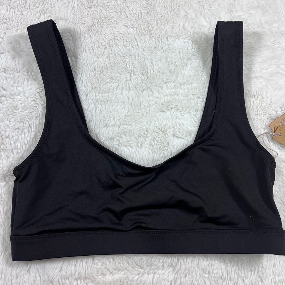 SKIMS Swim Scoop Neck Bikini Top Onyx Black SW-TNK-0743 Women's XS NEW
